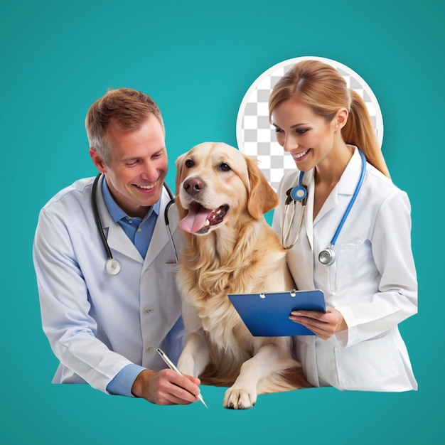 PSD veterinarian taking care of pet dog