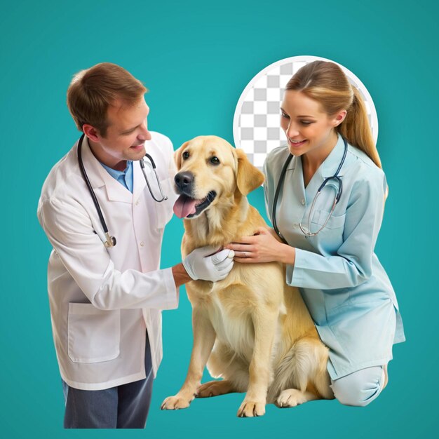 PSD veterinarian taking care of pet dog