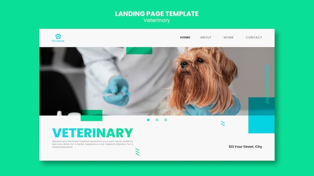 Veterinary ad landing page template