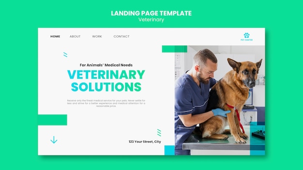 PSD veterinary ad template landing page