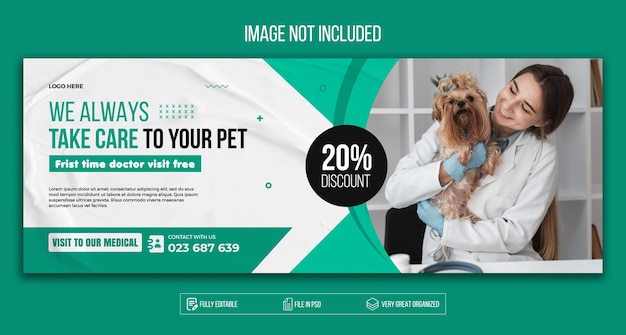 Veterinary Clinic Facebook cover Design Premium psd