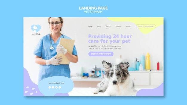 Veterinary clinic landing page template