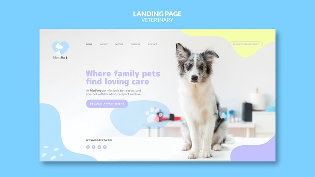 Veterinary clinic template landing page
