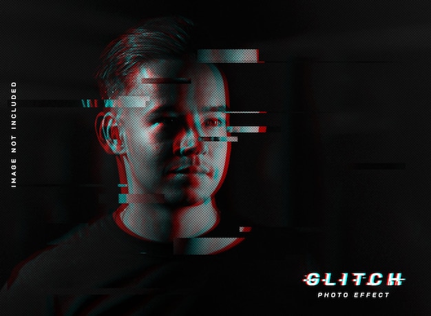 Vhs glitch foto-effect