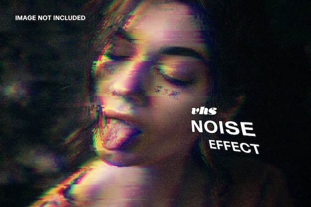 Vhs noise photo effect template