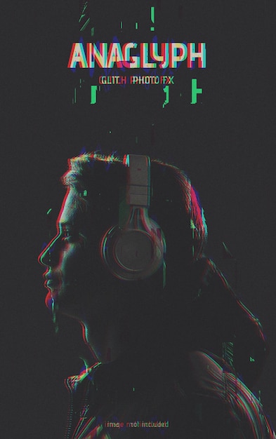 VhsRGBアナグリフグリッチ写真効果
