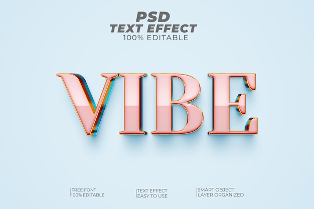 PSD vibe 3d editable psd text effect style