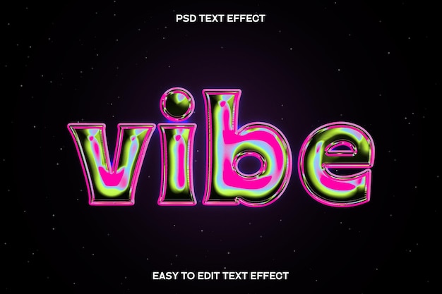 Vibe Metallic Chrome Editable Text Effect