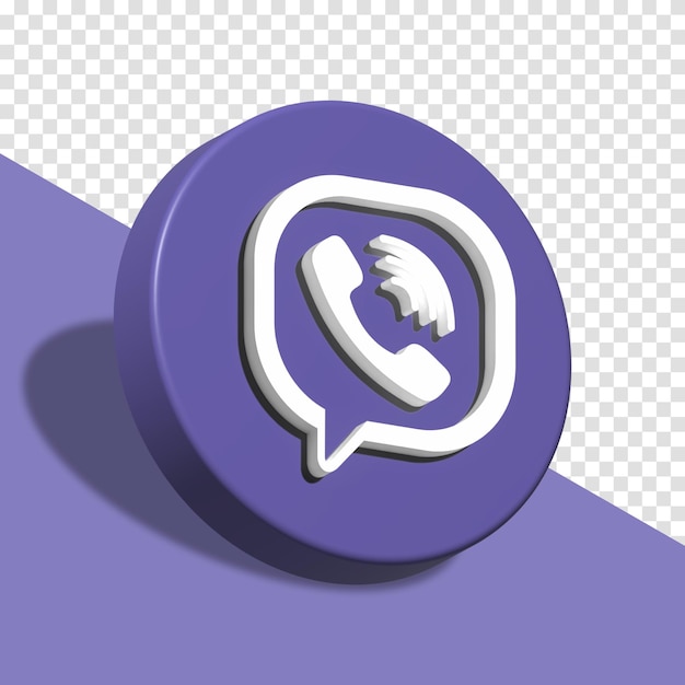 Viber apps logo in big style 3d design asset isolated Viber application icon Viber icon 3d render
