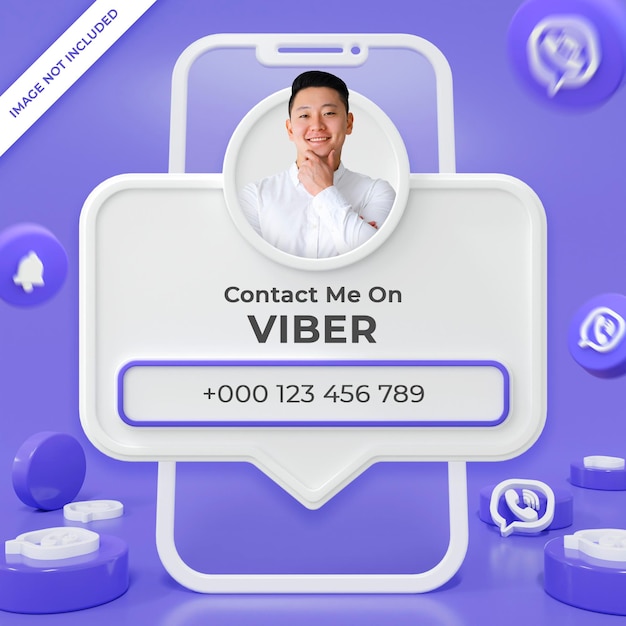 Viber profielbanner 3d render compositie