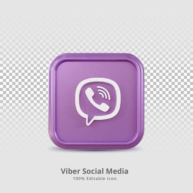 PSD viber social media 3d rendering icon