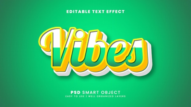 Vibes 3d editable text effect template