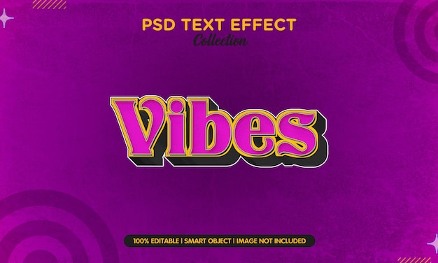 PSD vibes 90 style text effect