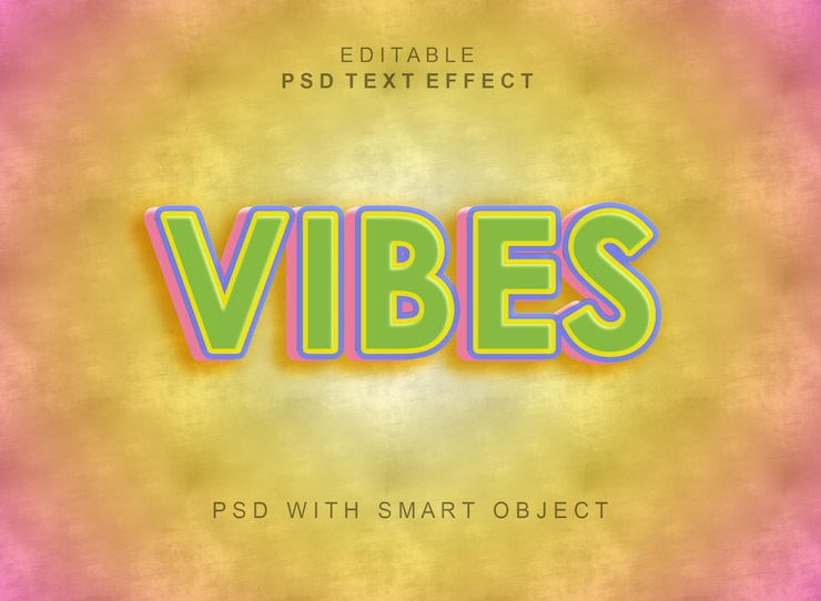 PSD vibes-style text word effect