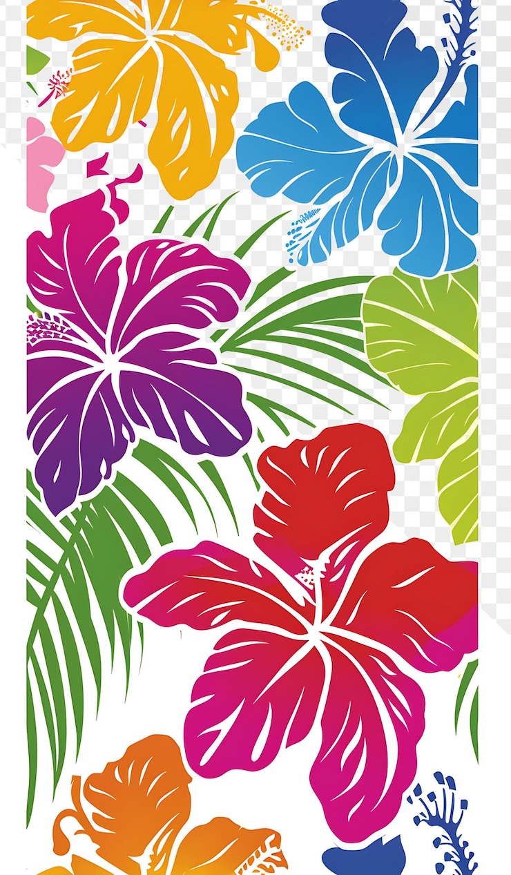PSD vibrant aloha pattern background for design projects