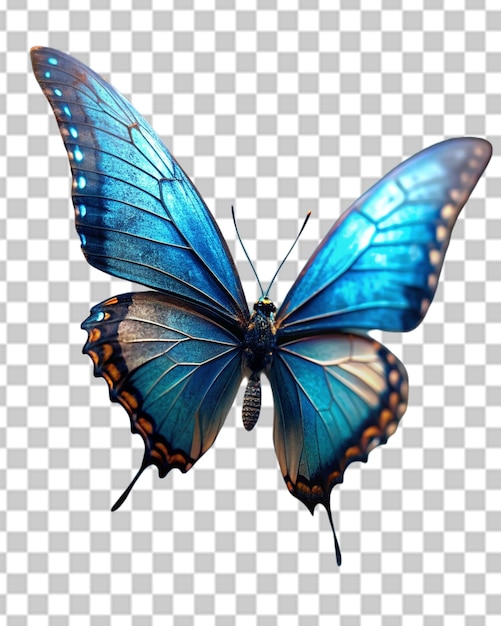 PSD vibrant blue butterfly illustration