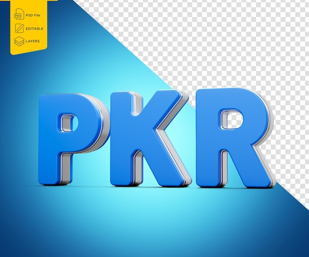 Vibrant Blue Pakistani Rupee Currency Symbol Gleams With Sleek Modern Design 3D Illustration