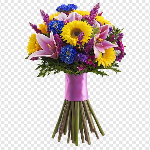 a vibrant bouquet of sunflowers lilies and various colorful blossoms