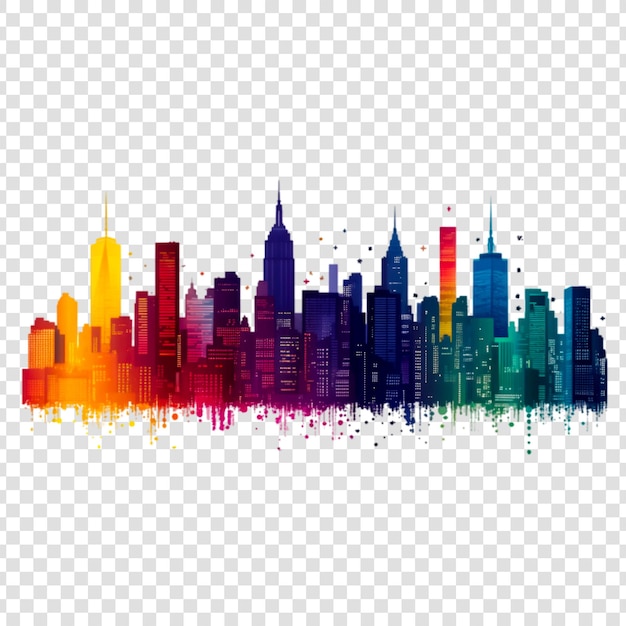 充滿活力的城市景觀,多彩的建築,夜景