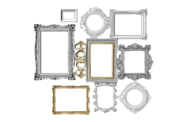 Vibrant color frame isolated on white background Studio vintage photo AIG57
