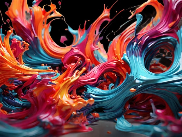 PSD vibrant color swirling in futuristic png transparent