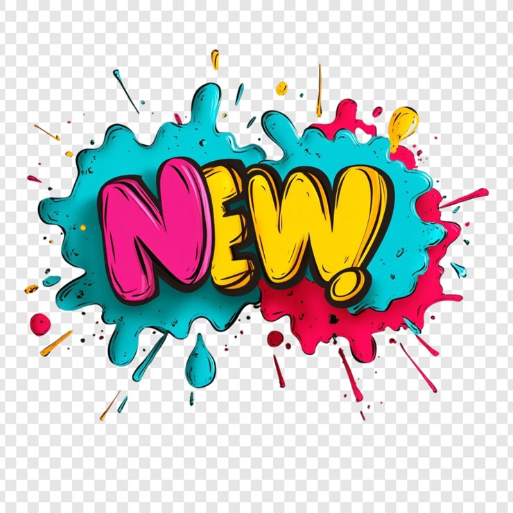 PSD vibrant colorful new announcement 3d pop art style