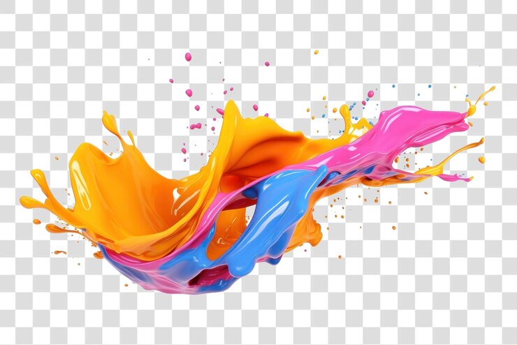 PSD vibrant colorful paint splash art