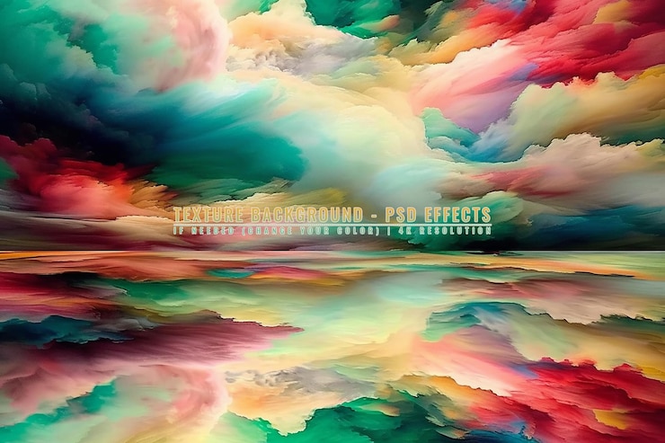 PSD vibrant colors explode in messy watercolor on transparant background