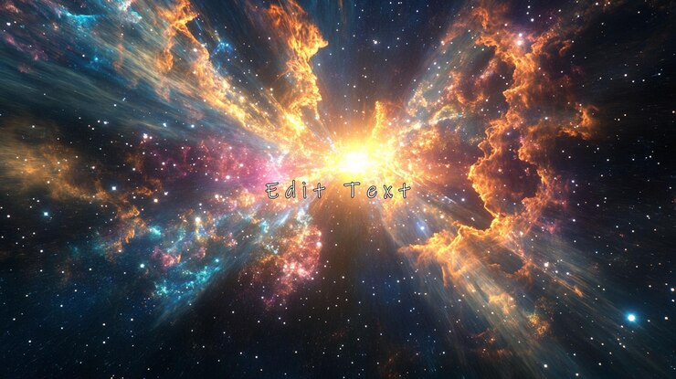 PSD vibrant cosmic explosion with radiant light and nebulae