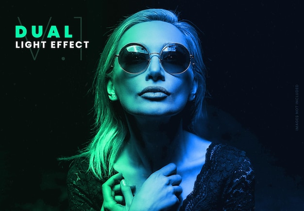 Vibrant dual lighting photo effect template