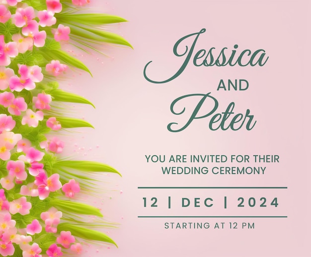 Vibrant Floral Elegance Save the Date Wedding Function Invitation Design Template