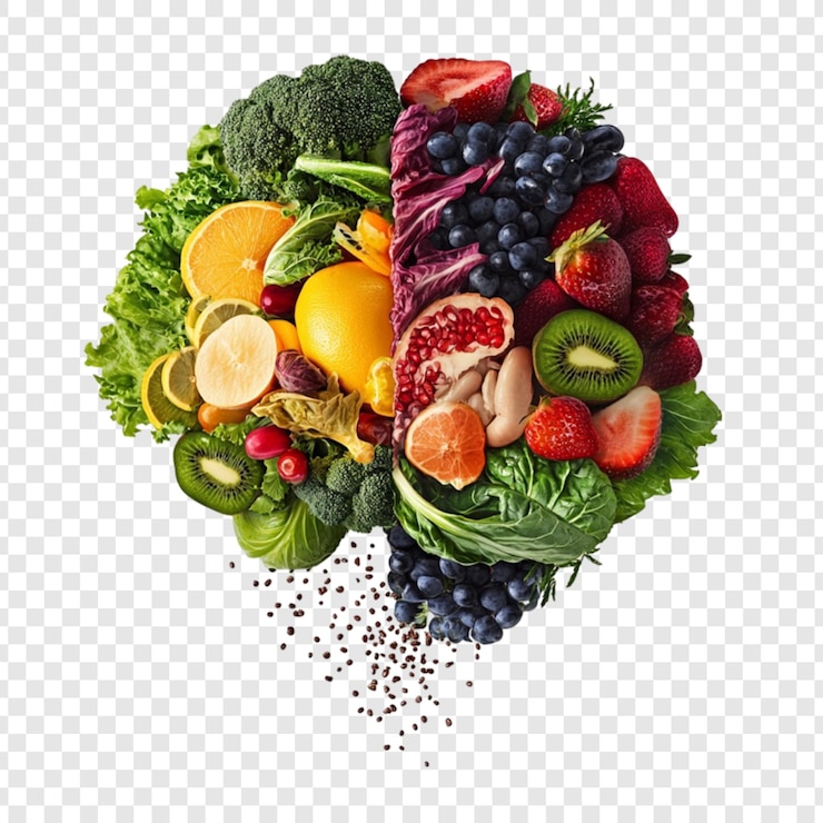 PSD vibrant fruit- en groentearrangement gezond eetconcept