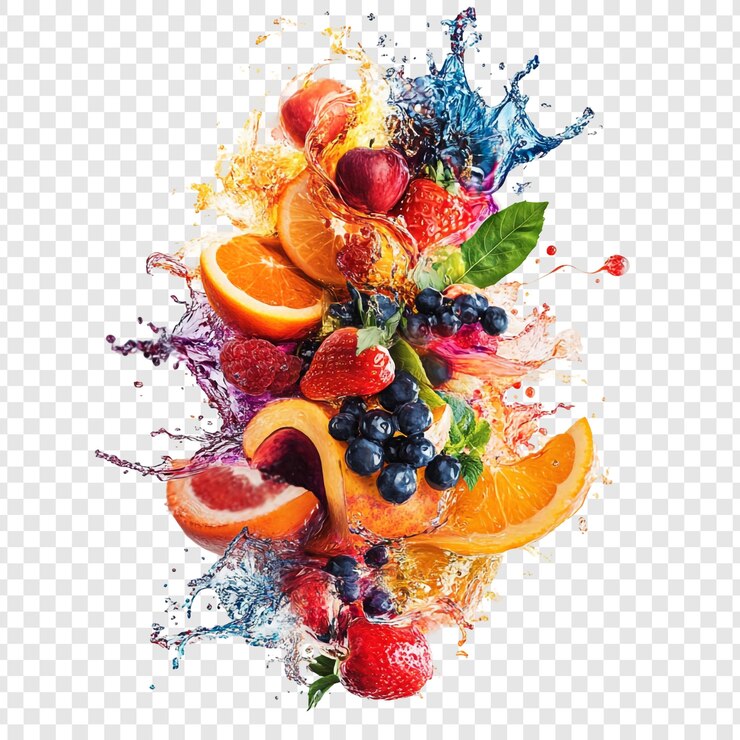 PSD vibrant fruit splash