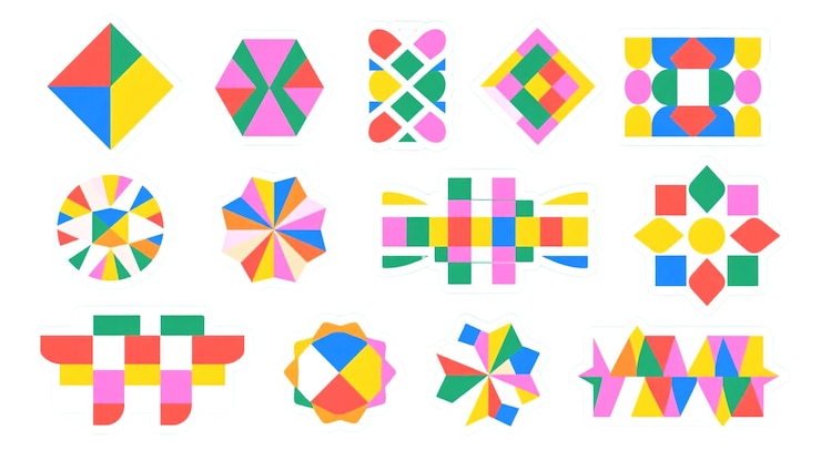 PSD vibrant and geometric shape compositions