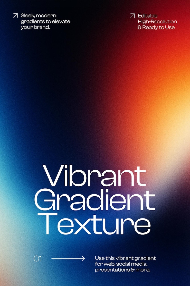PSD vibrant gradient texture poster for web and social media