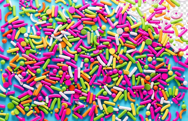 Vibrant Mix Of Colorful Sprinkles Various Shapes Sugar Coated Sprinkles Background 3d Illustration