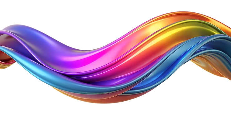 PSD vibrant multicolored wave with a glossy