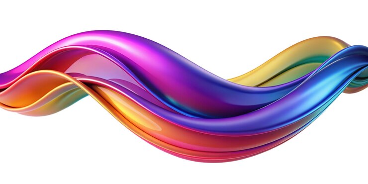 PSD vibrant multicolored wave with a glossy