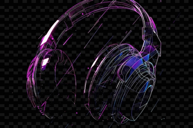 Vibrant Neon Headphones Pulsating Glitched Headphone Texture Y2k Texture Shape Background Decor Art