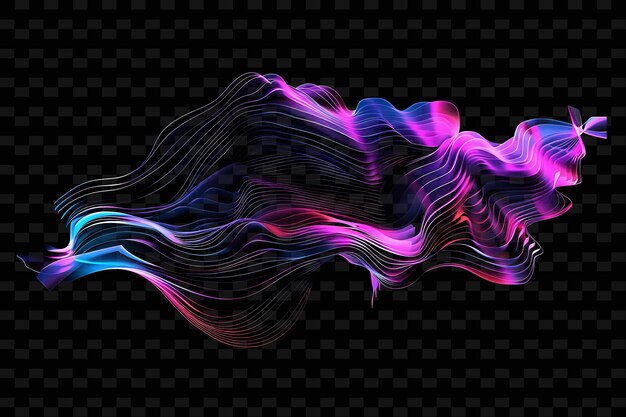 Vibrant neon waves pulsating glitched wave texture material y2k texture shape background decor art