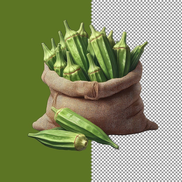 PSD vibrant okra heap png