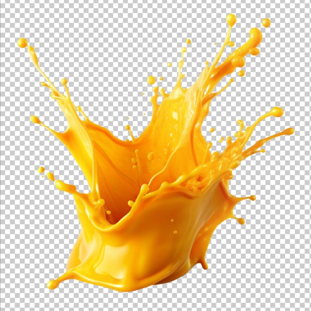 Vibrant Orange or Yellow Paint Splash Isolated on White Background