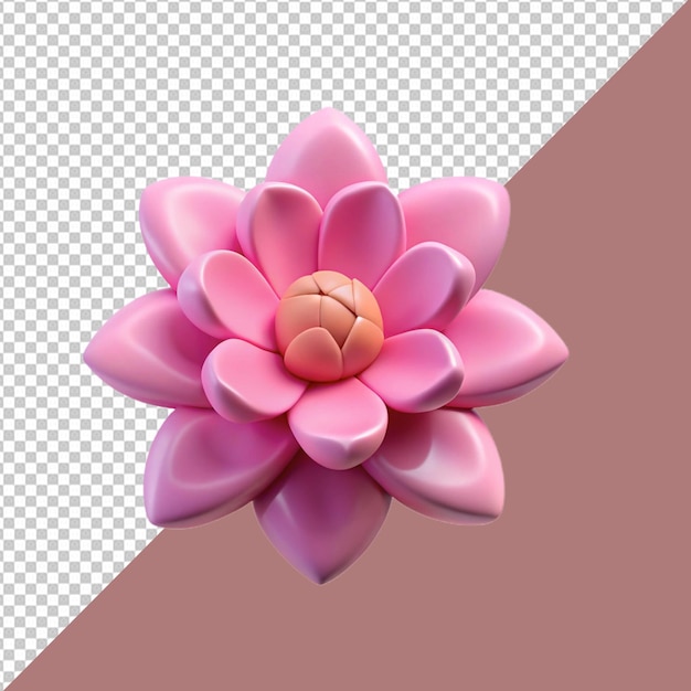 Vibrant Pink 3D Flower Design Isolated on a Transparent Background