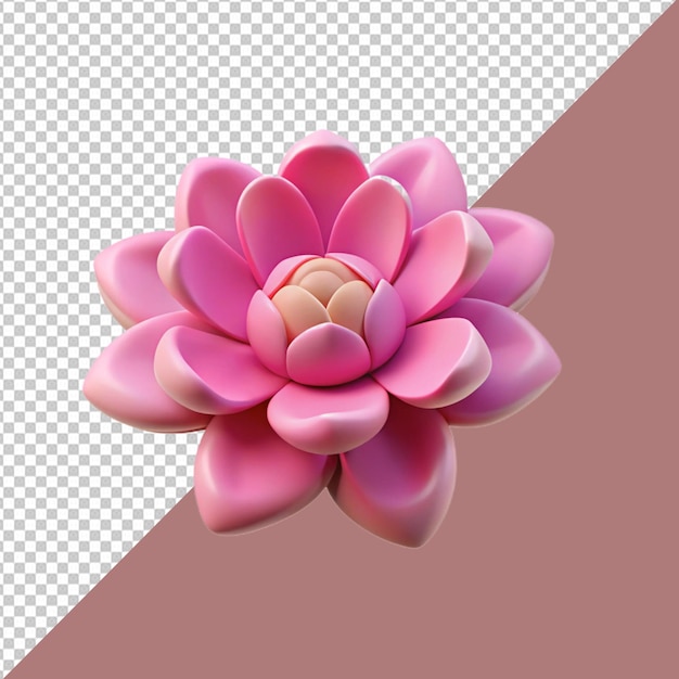 Vibrant Pink 3D Flower Design Isolated on a Transparent Background