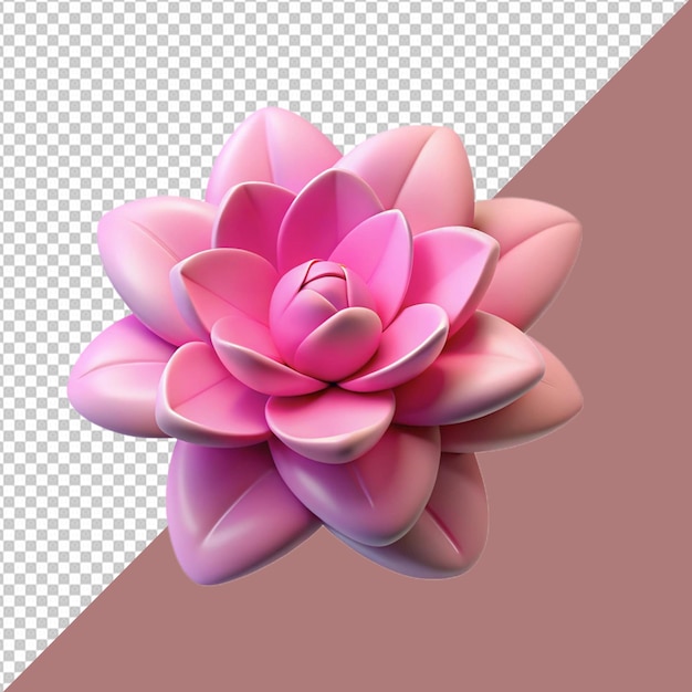 Vibrant Pink 3D Flower Design Isolated on a Transparent Background