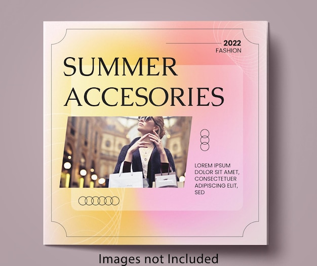 PSD 活気に満ちた夏のファッション セールのソーシャル メディアの投稿とバナー広告