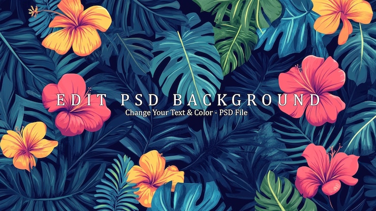 PSD 活気 の ある 熱帯 の 花 の パターン