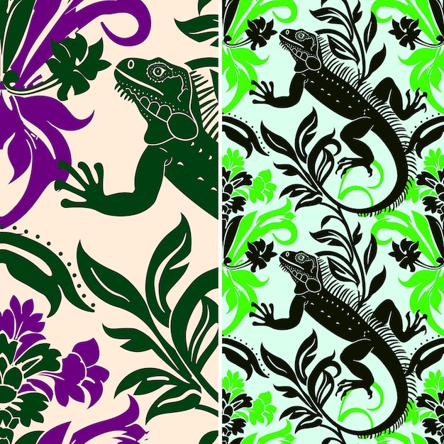 PSD vibrant tropical leaf pattern design voor naadloze tegels en t-shirt tattoo collage art concept