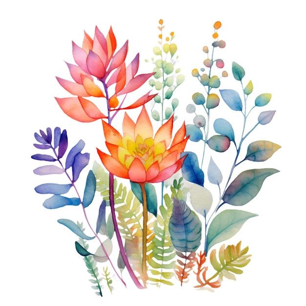 Vibrant watercolor floral harmony