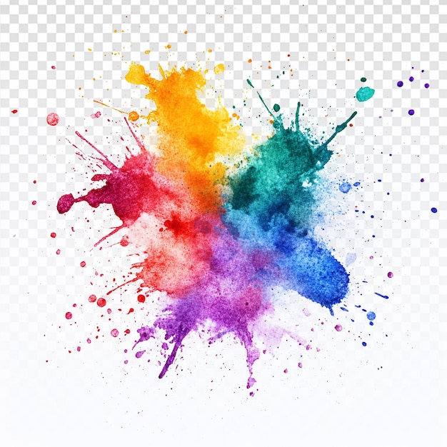 Vibrant Watercolor Splashes on White Background for Design